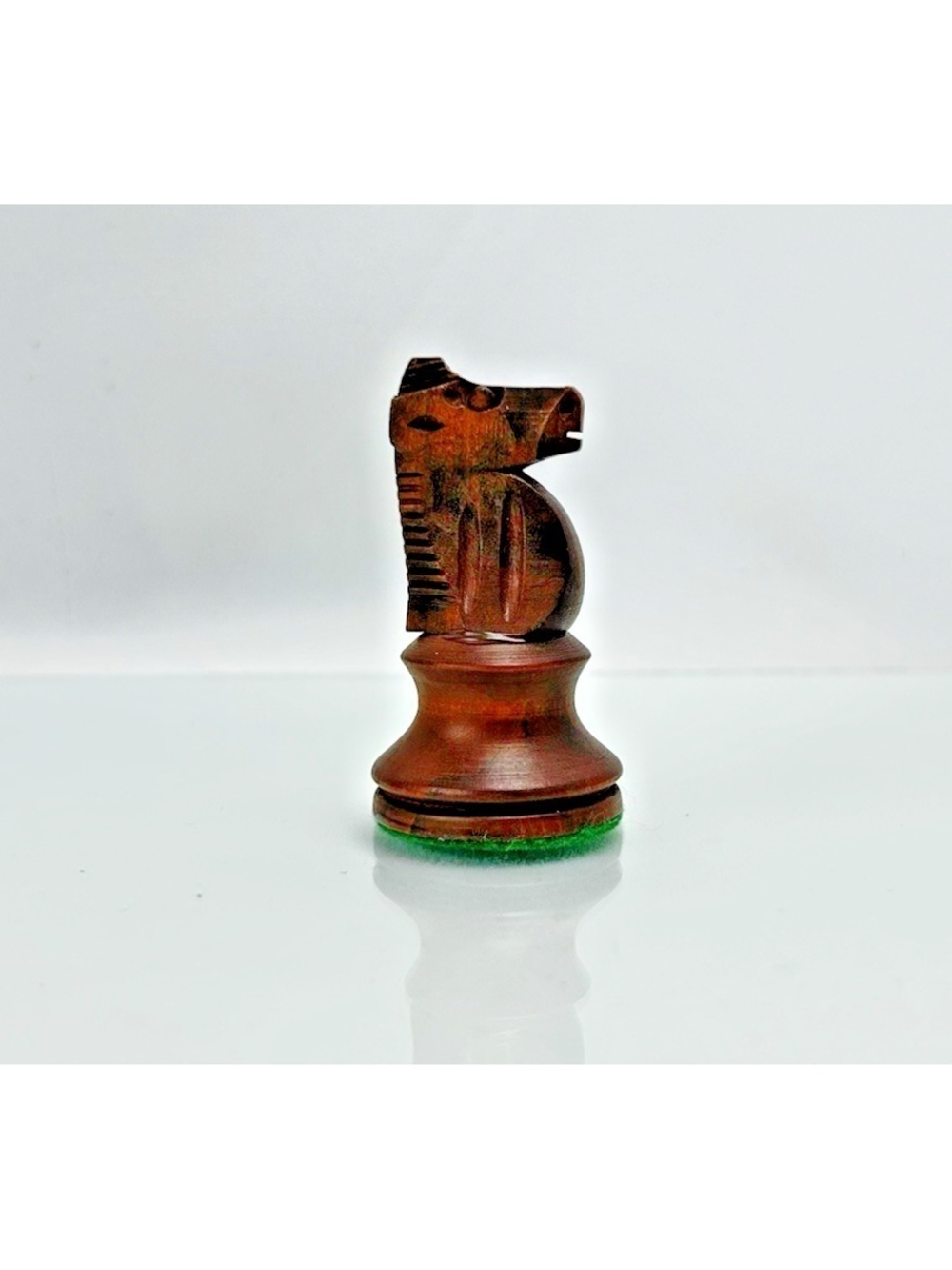 Grandmaster Wooden Chess Piece 70s Felt 2" Knight Black/Brown Made in France